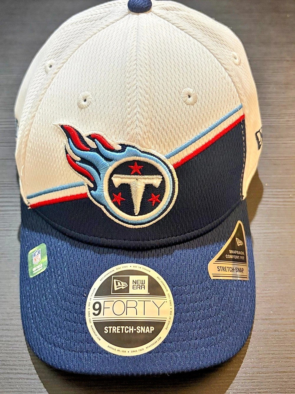 New Era Tennessee Titans NFL 9FORTY Stretch-Snap NFL Cap White & Blue NWT